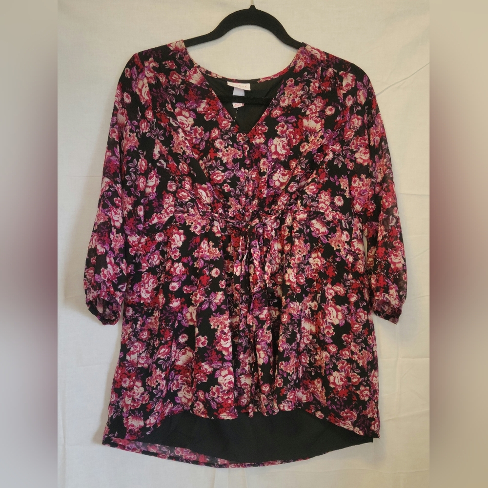 🖤SZ XS Ingrid and Isabel Floral Maternity Blouse NWT